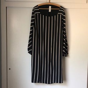LOFT Square Neck Striped Dress Plus Size 20